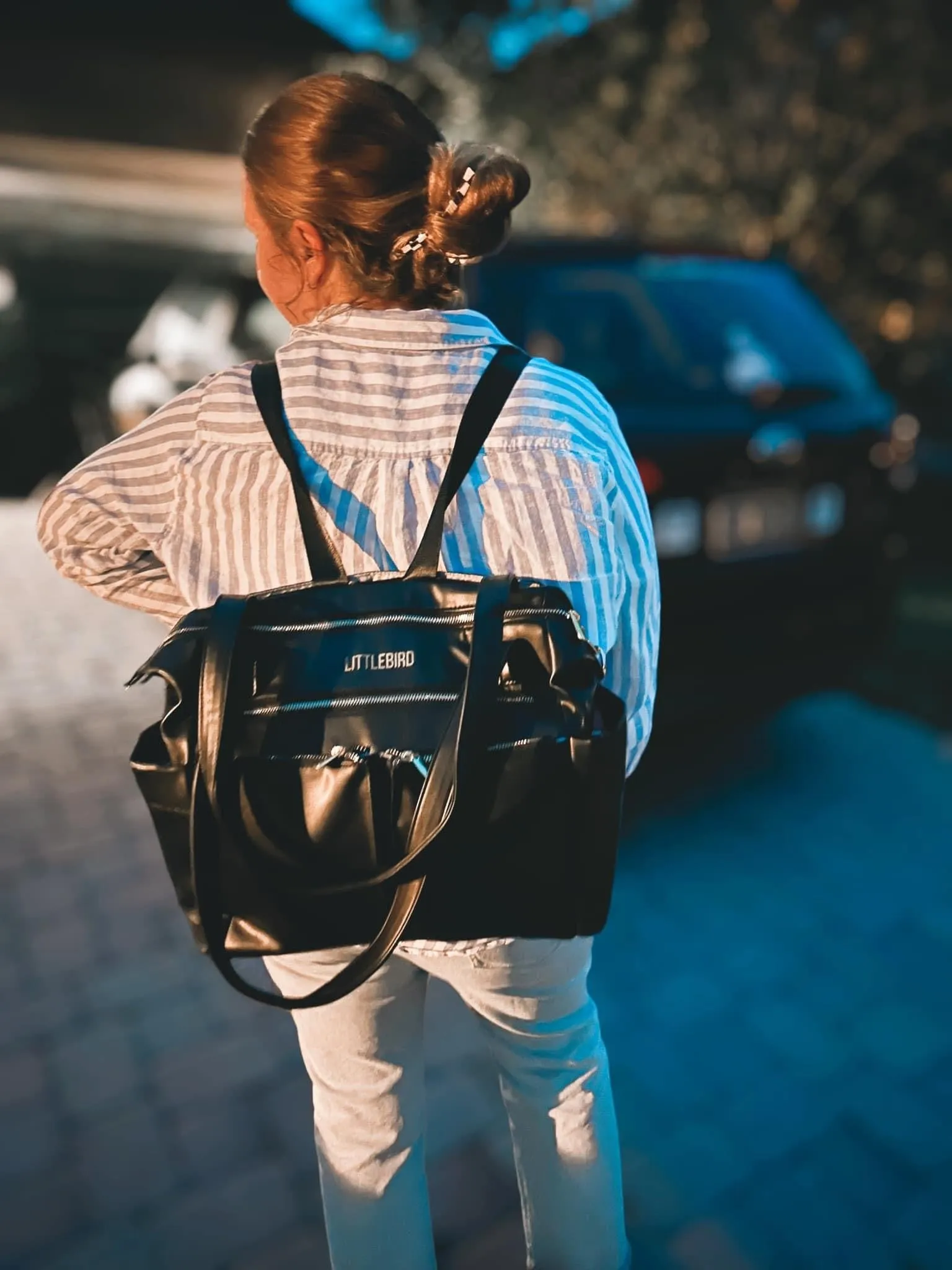 Vegan Leather Diaper Bag | Raven