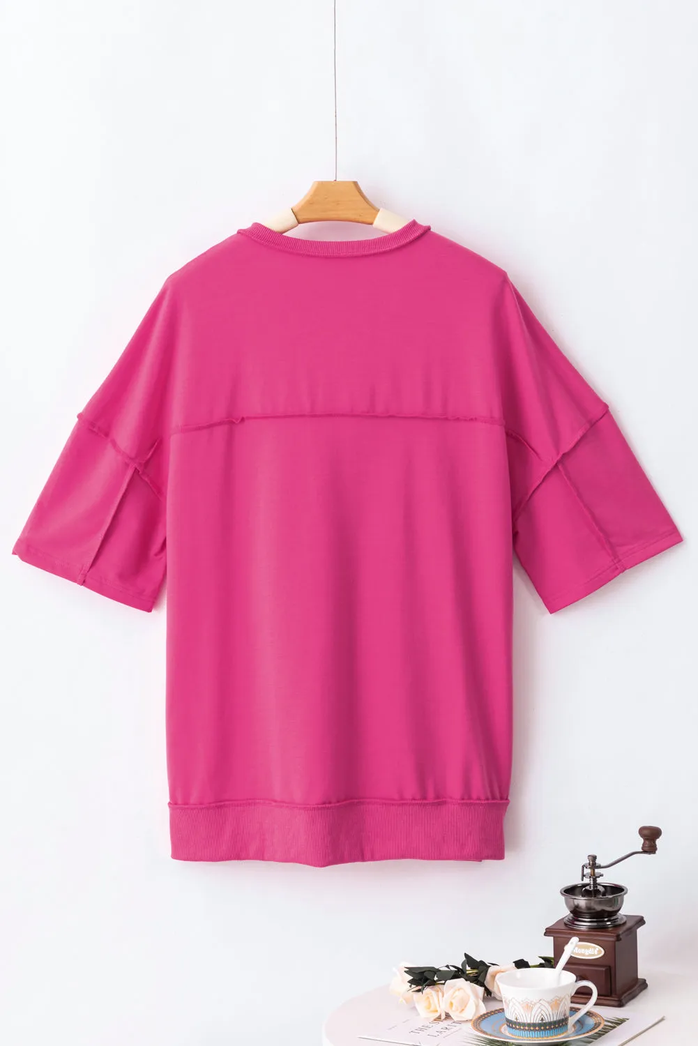 Vera Half Snap Dropped Shoulder Sweatshirt