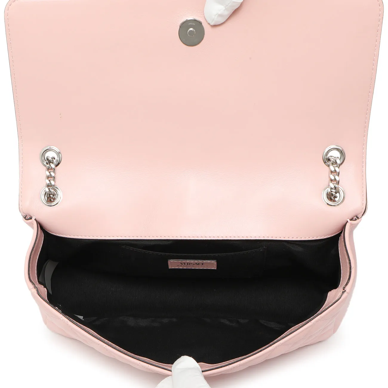 Versace Pink Quilted Lambskin Medusa Chain Crossbody