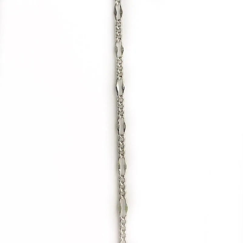 Very Small Silver Figaro Link Chain by the Inch (#3004)
