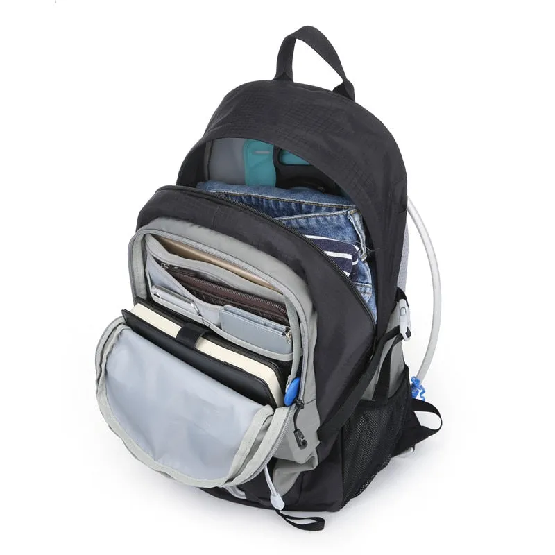 Waterproof Multipocketed Backpack for Hiking/School/Travel, Black, 30L