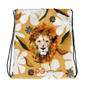 White Flowers Drawstring Bag