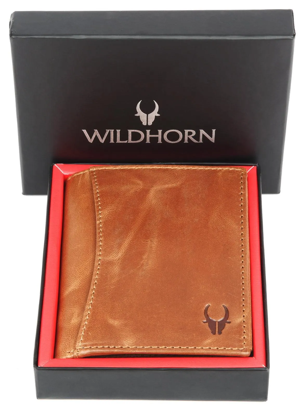 WILDHORN Top Grain Portrait Leather Wallet for Men | Ultra Strong Stitching | Handcrafted | RFID Blocking | 2 ID Slots | 11 Card Slots | Zip Compartment