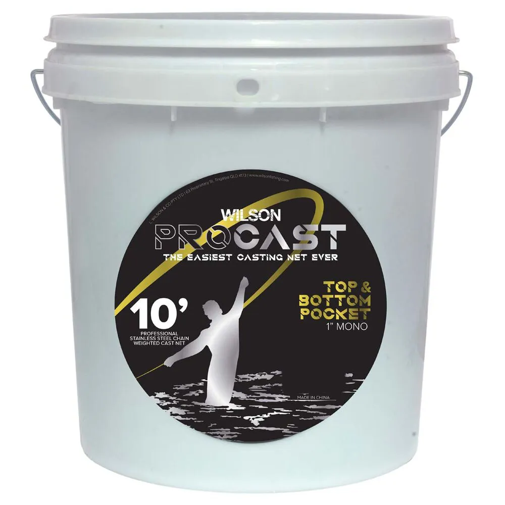 Wilson Pro Cast Chain 1in Mesh Top and Bottom Pocket Professional Cast Net
