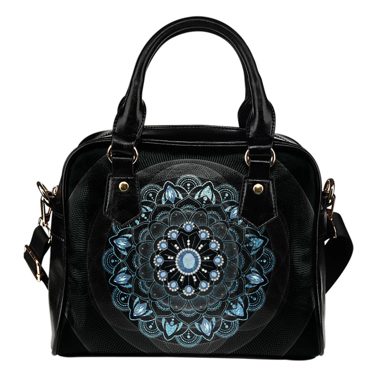 Winter Leaves Mandala Shoulder Handbag