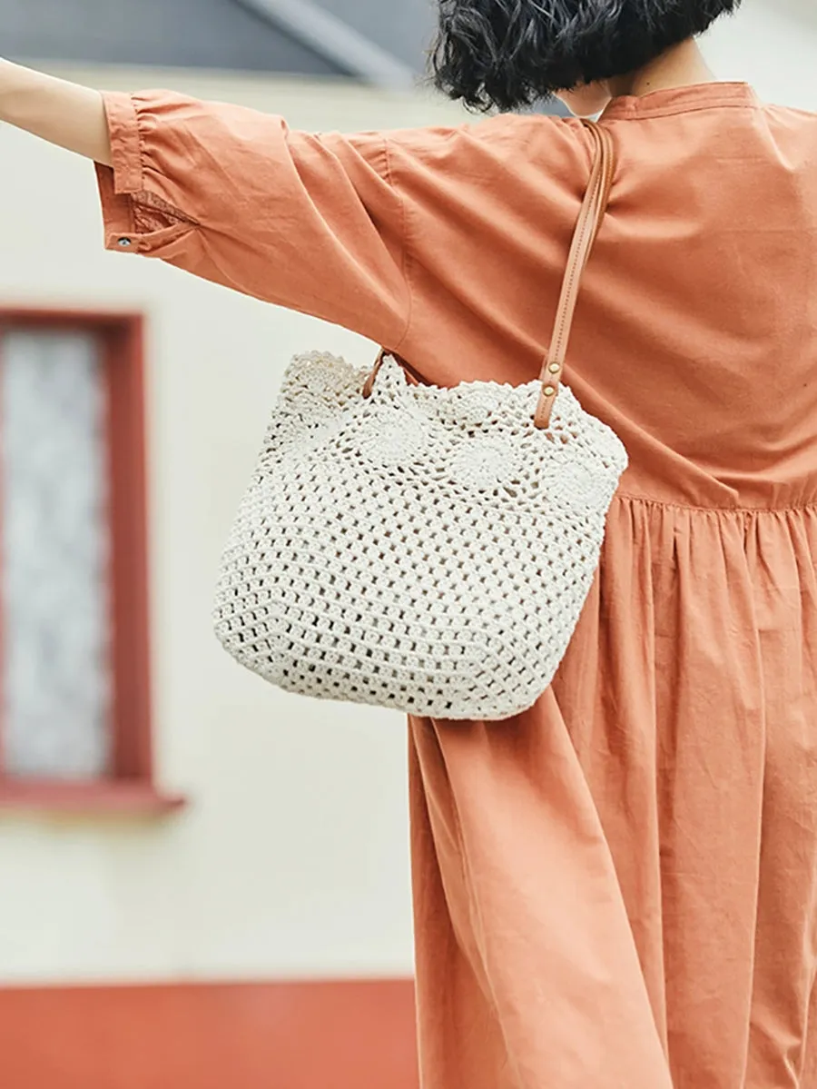 Women Fashion Summer Hand Crochet Shoulder Bag