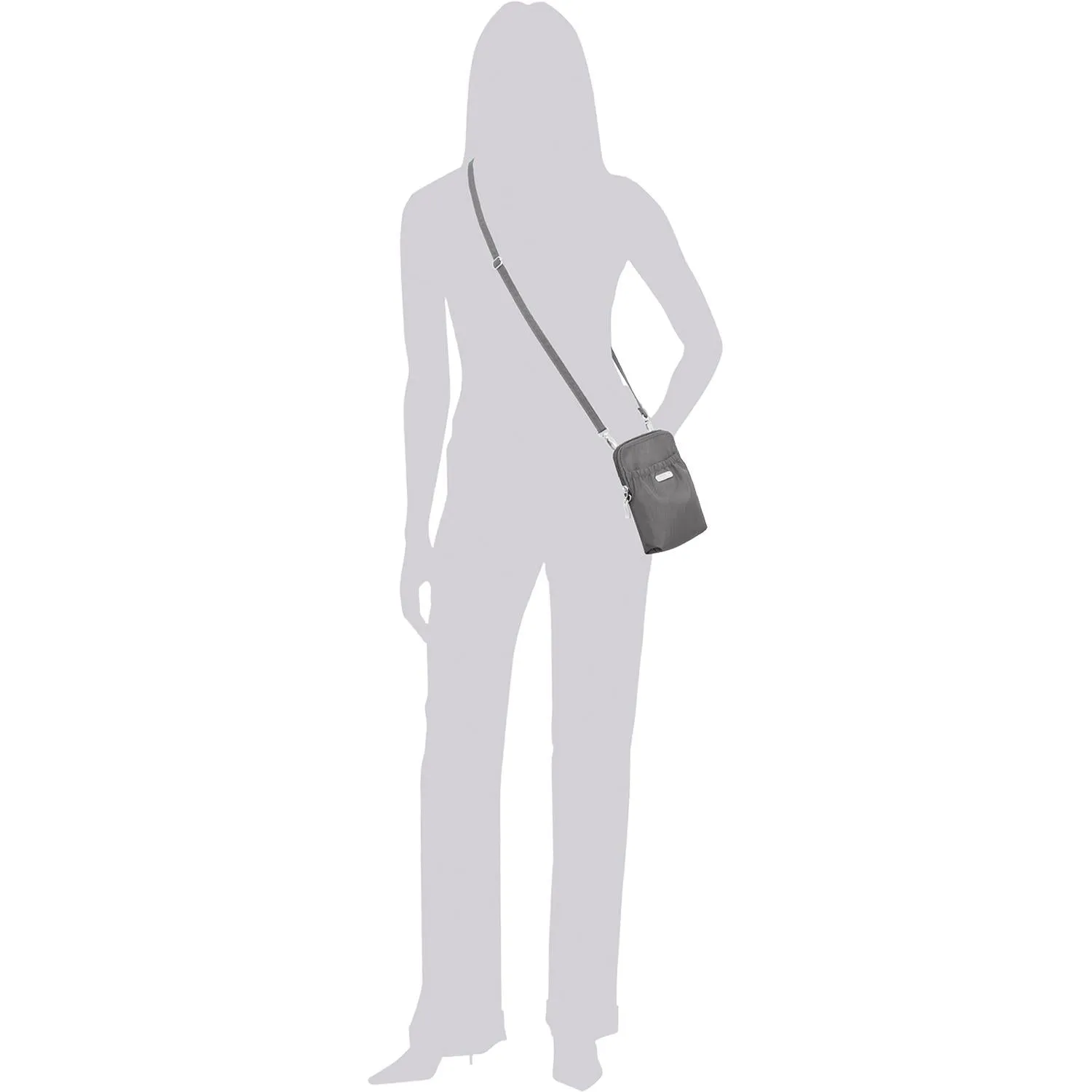 Women's Baggallini RFID Bryant Pouch Black/Sand Nylon