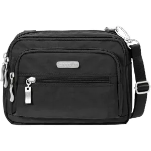 Women's Baggallini Triple Zip Bagg Black/Sand Nylon