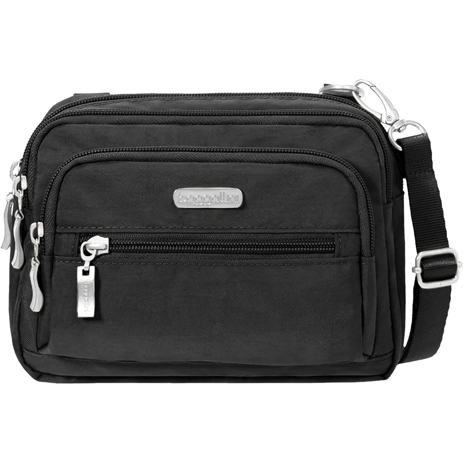 Women's Baggallini Triple Zip Bagg Black/Sand Nylon