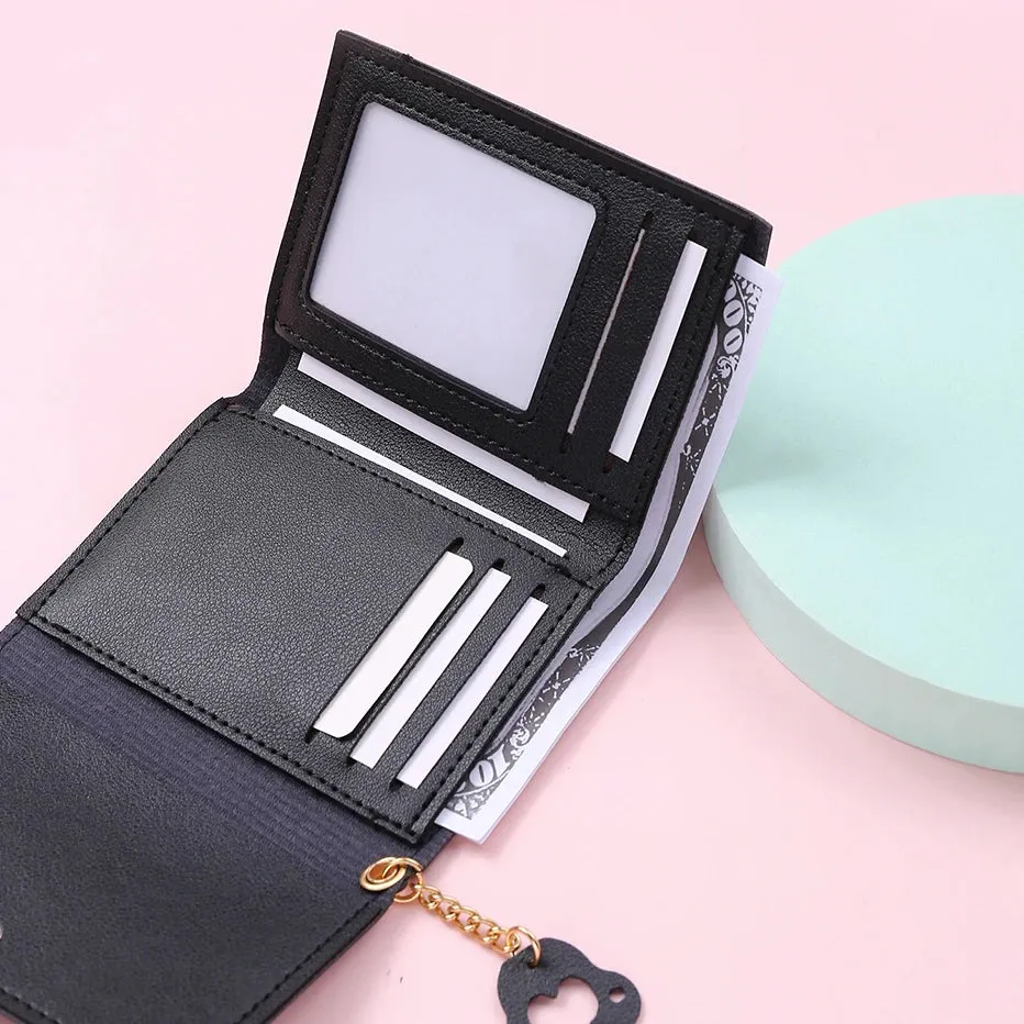 Women's Cute Cat Wallet Female Small Short PU Leather Purse Ladies Card Holder Money Bag