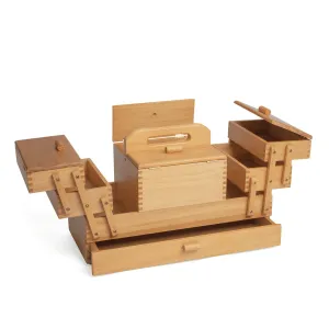Wood Cantilever Sewing Box | Hobby Gift | 4 Tier