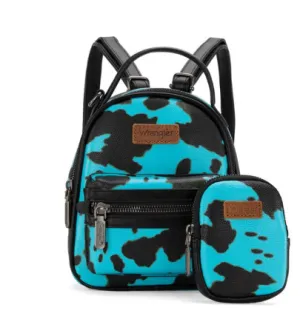 Wrangler Cow Print Mini Backpack With Coin Pouch
