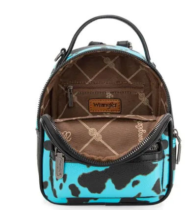 Wrangler Cow Print Mini Backpack With Coin Pouch