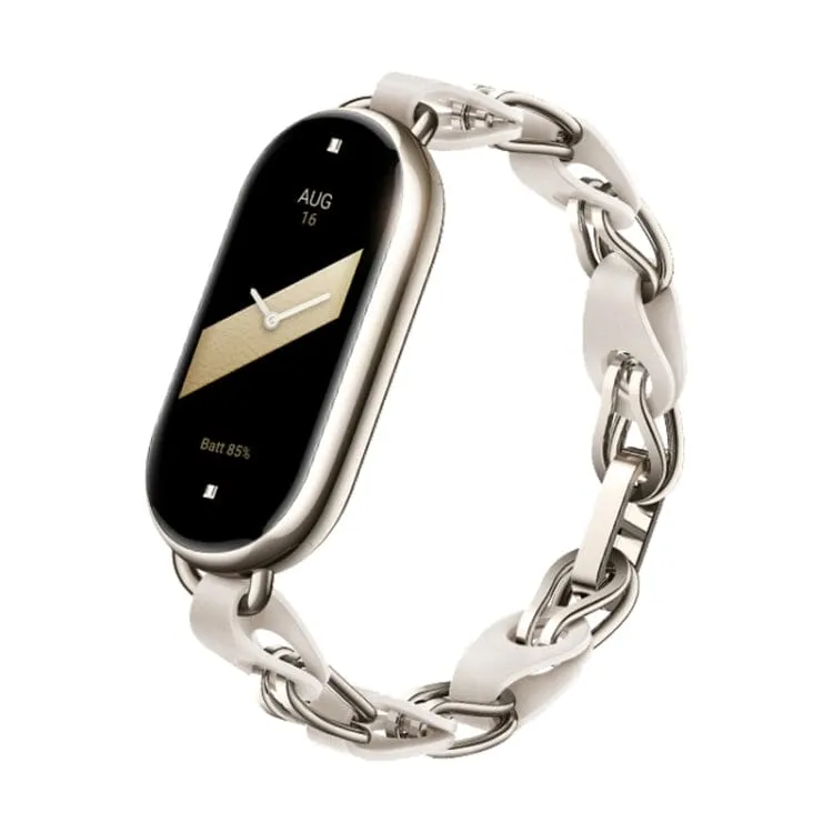 Xiaomi Smart Band 8 Leather and Metal Chain Strap