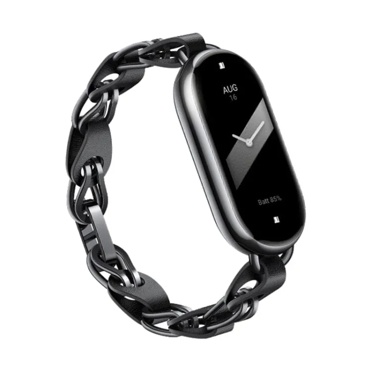 Xiaomi Smart Band 8 Leather and Metal Chain Strap