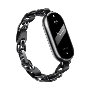 Xiaomi Smart Band 8 Leather and Metal Chain Strap