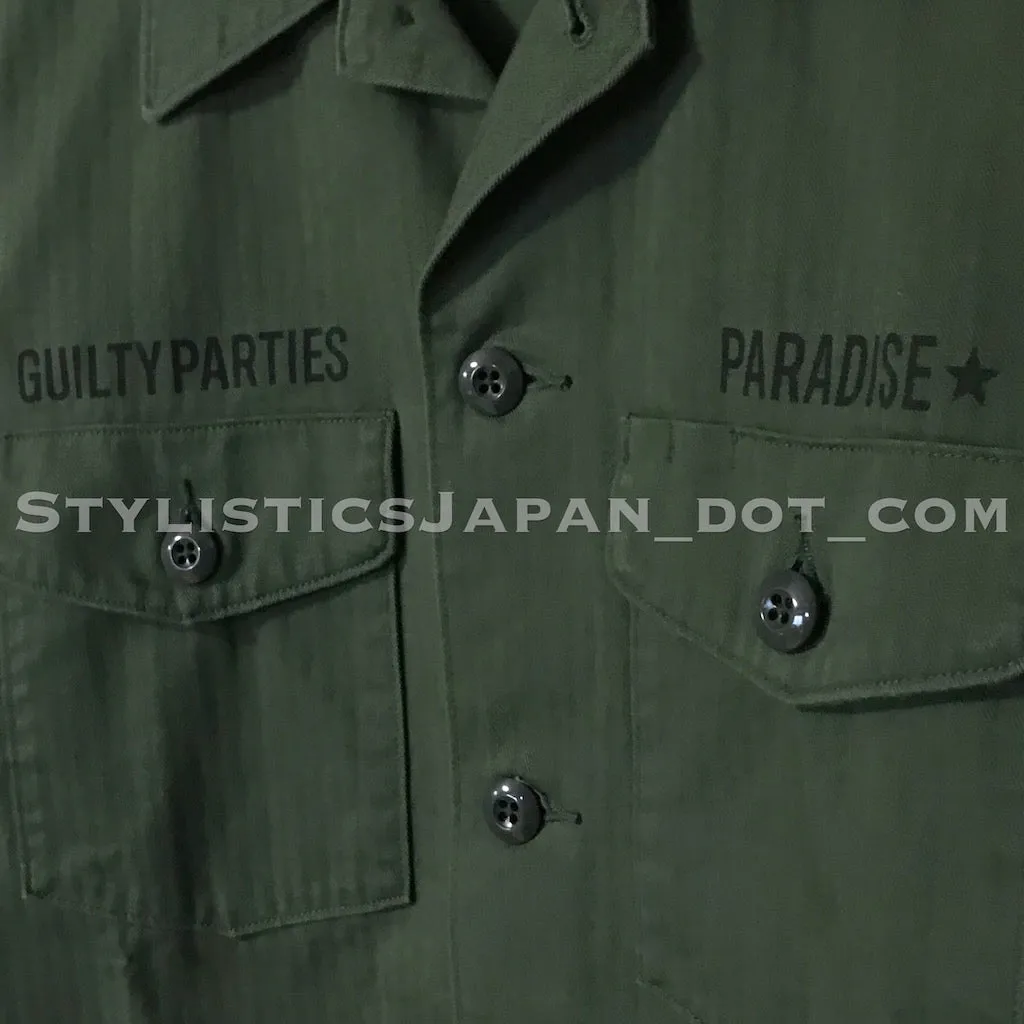 [XL] Wacko Maria Drunkards Dream Herringbone BUDS Shirt Olive