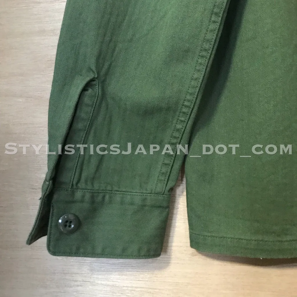 [XL] Wacko Maria Drunkards Dream Herringbone BUDS Shirt Olive