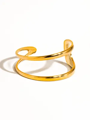 Zahara 18K Gold Non-Tarnish Double Strap Bracelet: Yellow Gold