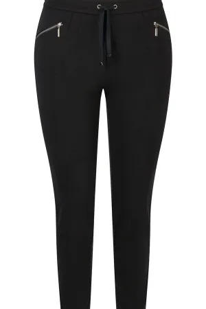 ZIPPED POCKETS DRAWSTRING TROUSERS