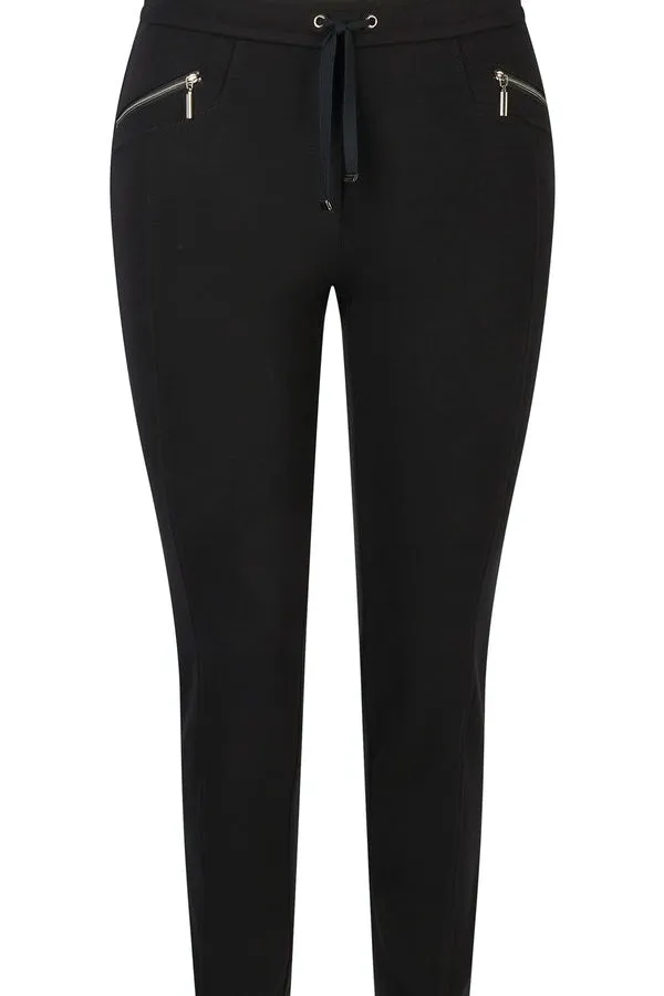 ZIPPED POCKETS DRAWSTRING TROUSERS